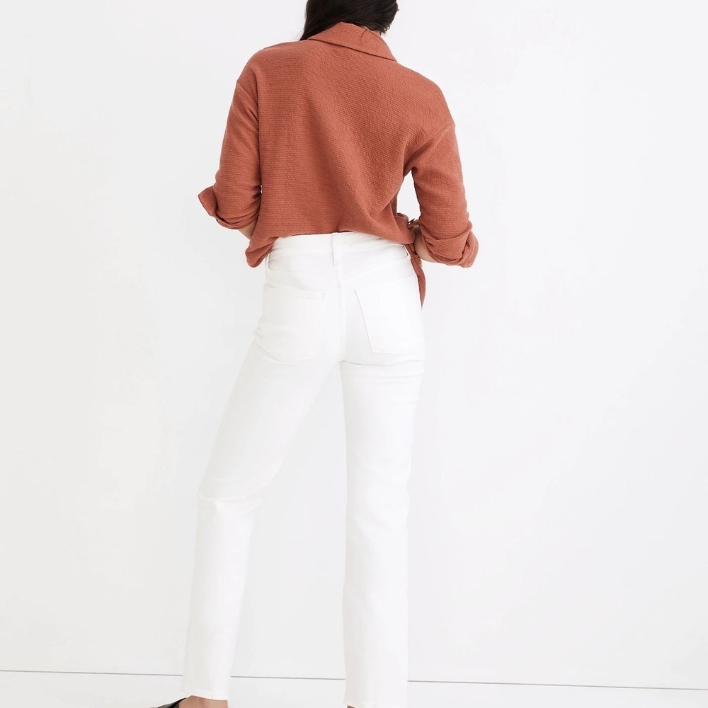 Madewell Women's Straight Leg Jeans in White - Picture 2 of 7